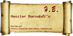 Heszler Barnabás névjegykártya
