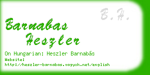 barnabas heszler business card